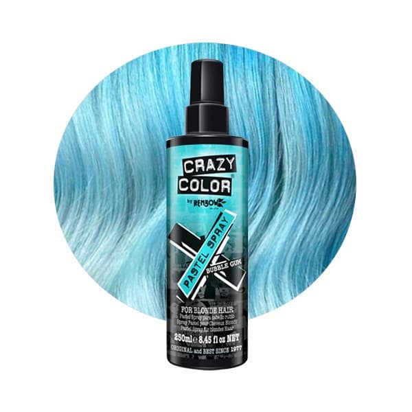 Crazy Color – Spray colorant pentru par blond decolorat Pastel Bubble Gum 250 ml