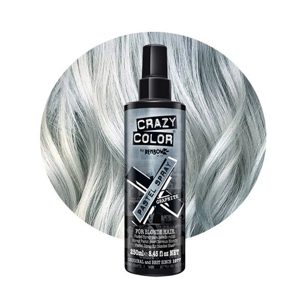 Crazy Color – Spray colorant pentru par blond decolorat Pastel Graphite 250 ml