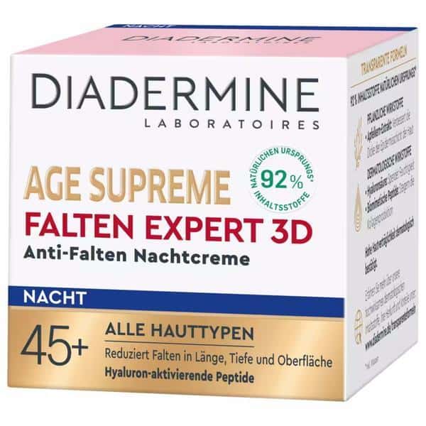 Crema de noapte antirid Age Supreme Falten Expert 3D Diadermine, 45+, 50ml