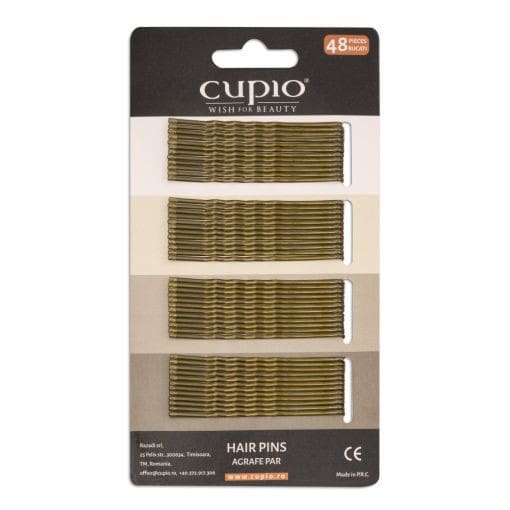 Cupio Agrafe de par ondulate maro 5.6cm 48buc