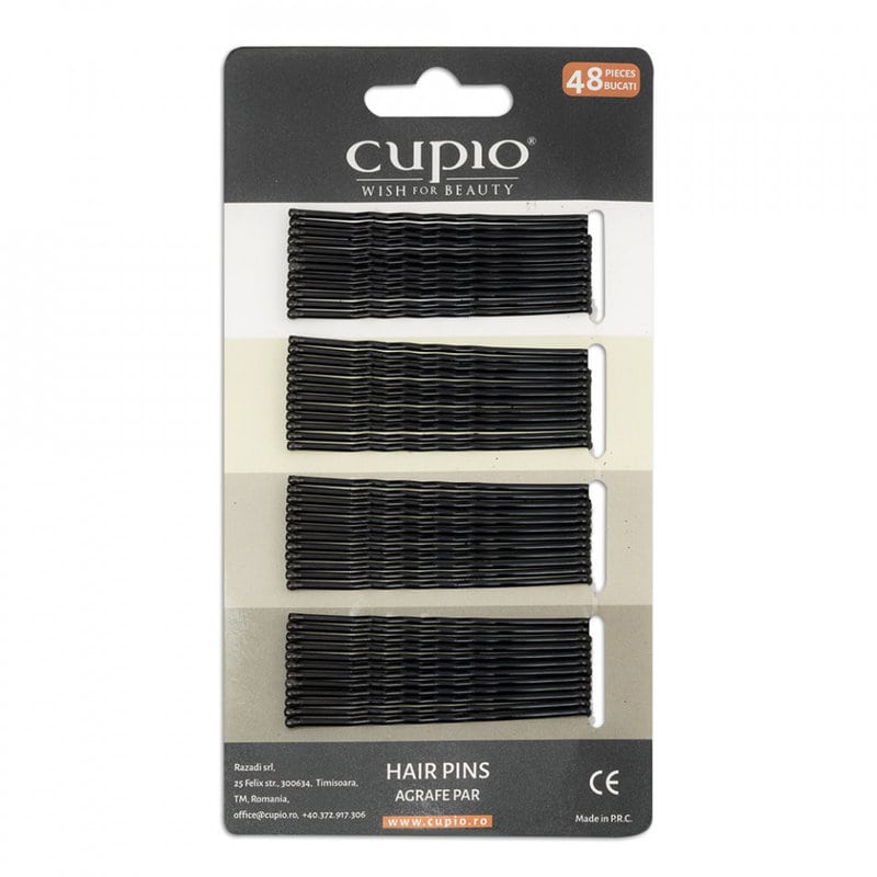 Cupio Agrafe de par ondulate negre 5.6cm 48buc