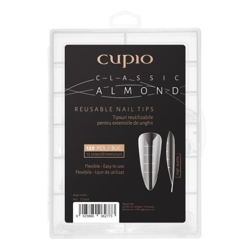 Cupio Tipsuri reutilizabile – Classic Almond 120buc