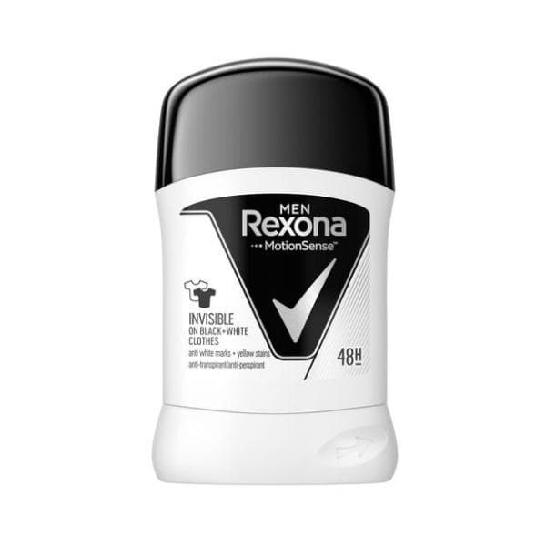 Deodorant Antiperspirant Stick pentru Barbati – Rexona Men MotionSense Invisble Black&White 48h, 50ml