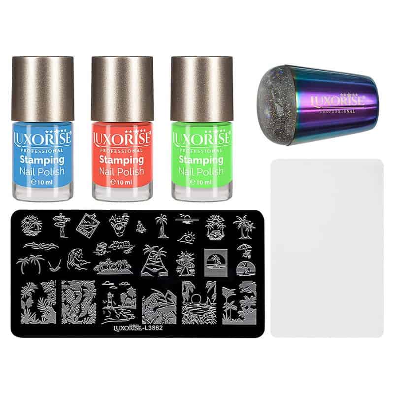 Kit Nail Art LUXORISE Crazy Glow – Stampila, Oja, Matrita