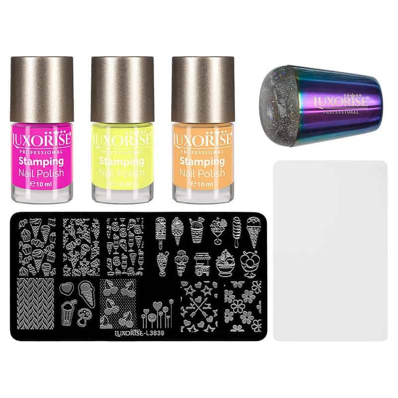 Kit Nail Art LUXORISE Ibitza Party – Stampila, Oja, Matrita