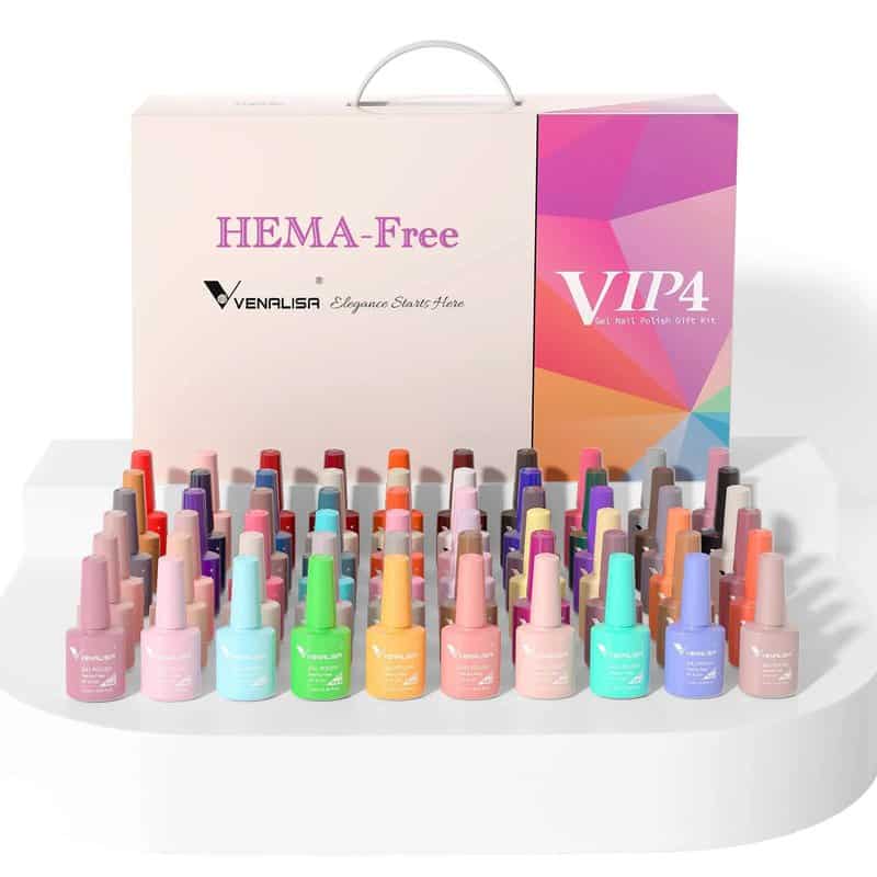 Kit oja semipermanenta Venalisa VIP 4, 60 culori, +Primer+ Base Coat + 3x Top Coat+ catalog culori si transport gratuit – VIP4-KIT