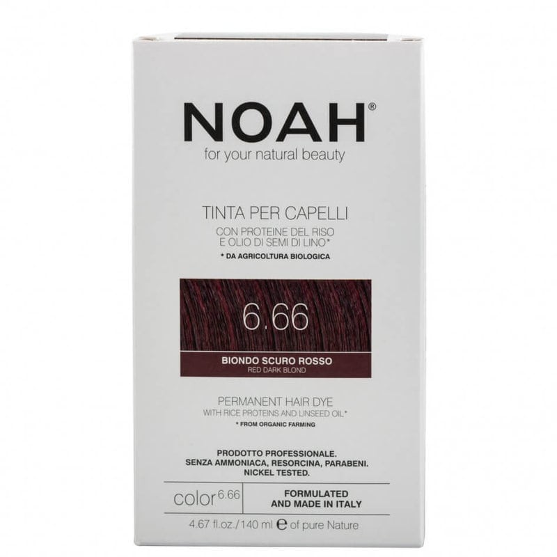 NOAH Vopsea de par naturala, Blond roscat inchis 6.66, 140 ml