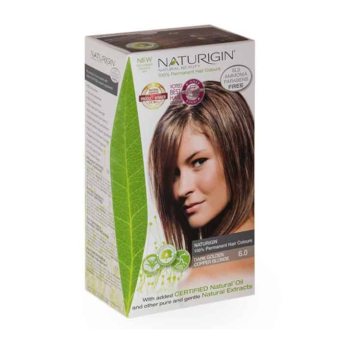 Naturigin – Vopsea de par naturala permanenta Blond inchis auriu aramiu 6.0