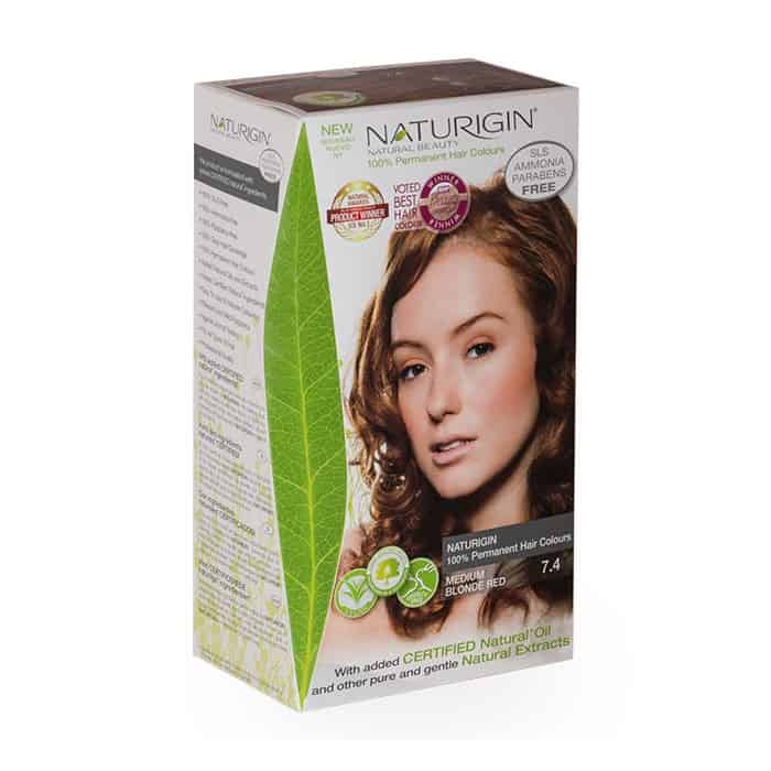 Naturigin – Vopsea de par naturala permanenta Blond mediu roscat 7.4