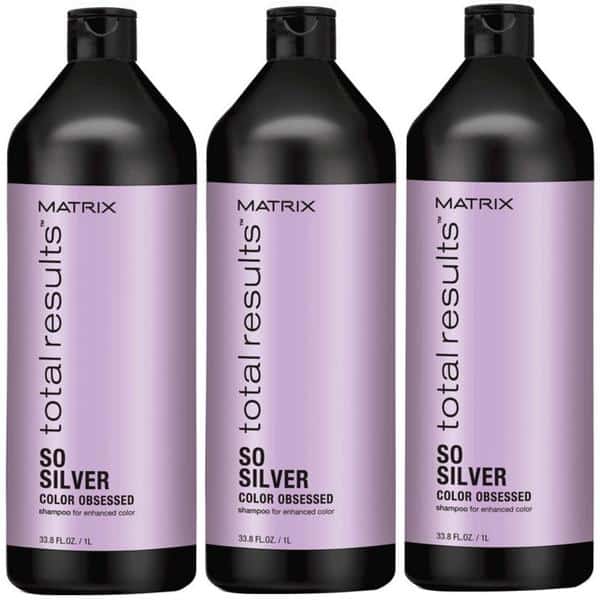 Pachet 3 x Sampon pentru Par Blond – Matrix Total Results So Silver Color Obsessed Shampoo 1000 ml