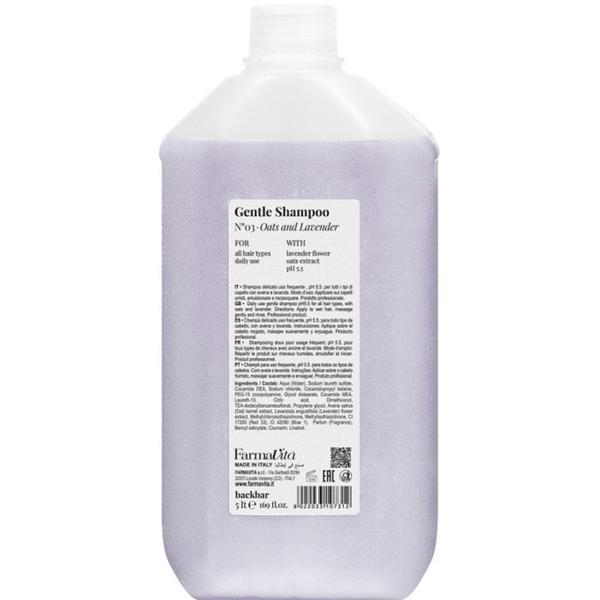 Sampon pentru Toate Tipurile de Par cu Ovaz si Lavanda – FarmaVita Back Bar Gentle Shampoo No.03 Oats and Lavender, 5000 ml