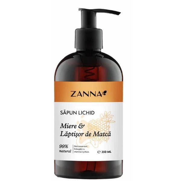 Sapun Lichid cu Miere & Laptisor de Matca Zanna, 350 ml