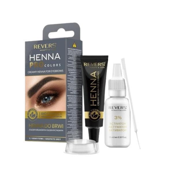 Vopsea de sprancene cu Henna, Revers Pro Colors, Graphite, 15ml