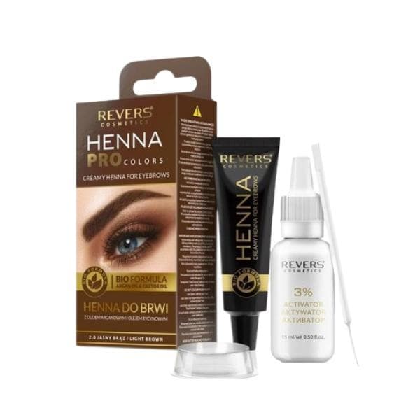 Vopsea de sprancene cu Henna, Revers Pro Colors, Maro deschis, 15ml