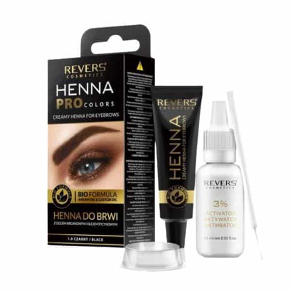 Vopsea de sprancene cu Henna, Revers Pro Colors, Negru, 15ml