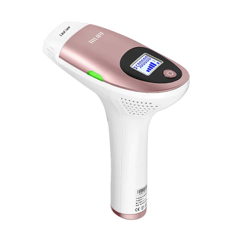 Epilator IPL cu maner, Lila Care, 500.000 pulsatii, display LCD, 5 trepte de putere, rose gold