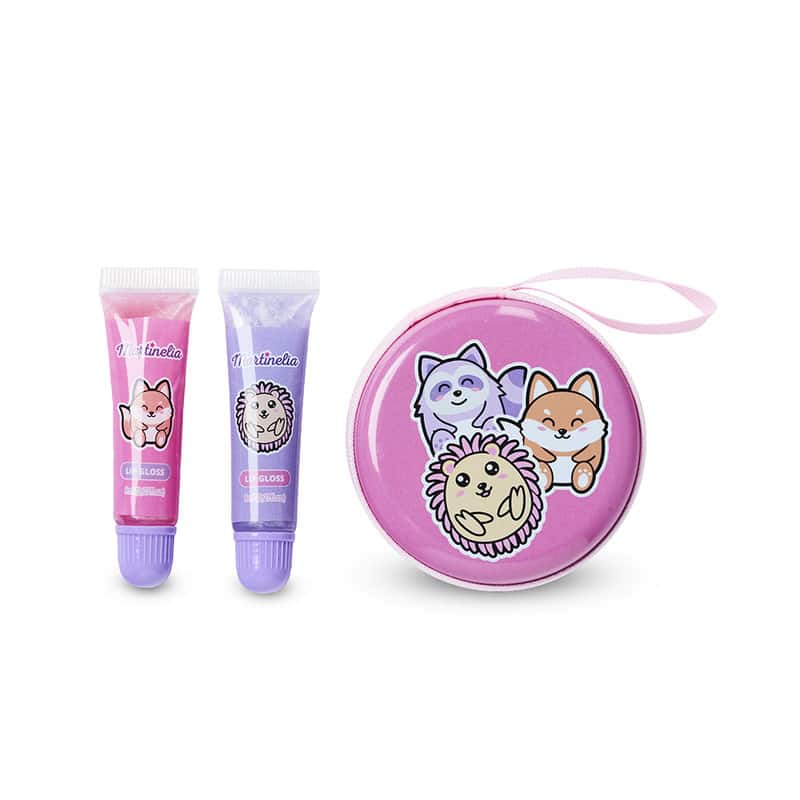 Machiaj pentru copii, MARTINELIA MY BEST FRIENDS PURSE & LIPS SET, cosmetice copii, pentru fetite, luciu de buze, oglinda