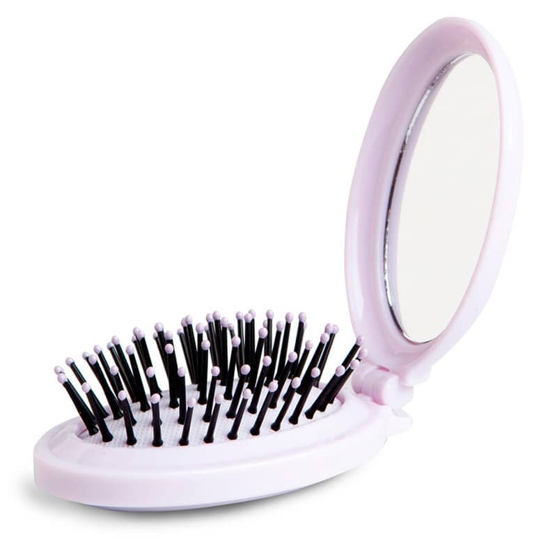 Perie pentru par cu oglinda purple IDC INSTITUTE POCKET MIRROR WITH COMB