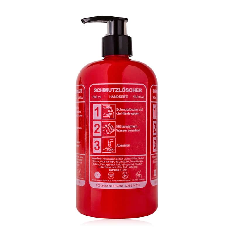 Sapun lichid, 500ml hand soap DIRT EXTINGUISHER in fire extinguisher shaped bottle, fragrance: Musk, col. red/white, PU 6/24, set cadou craciun