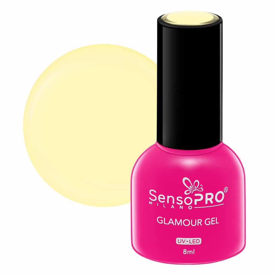 Oja Semipermanenta Glamour Gel SensoPRO Milano 8ml, Lemon Cream #95